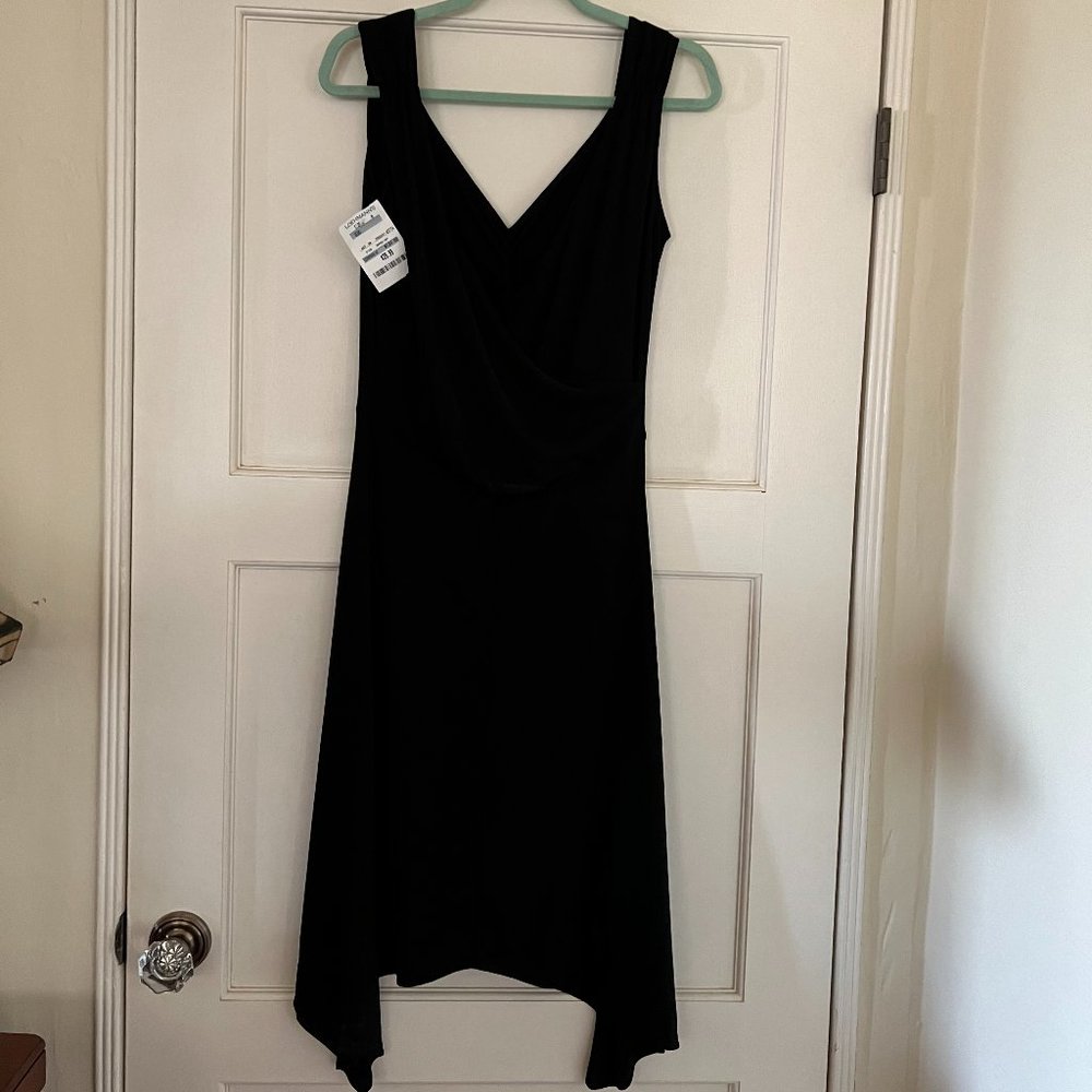 Black V-Neck V-Back sleeveless dress